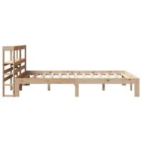 Bedframe met hoofdbord massief grenenhout wit 140x200 cm - thumbnail