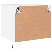 Nachtkastje met LED-verlichting wandgemonteerd wit - thumbnail