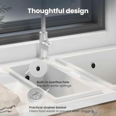 VidaXL Keukenwasbak wit 21 x 44 x 14 cm graniet VidaXL Keukenwasbak wit 21 x 44 x 14 cm graniet