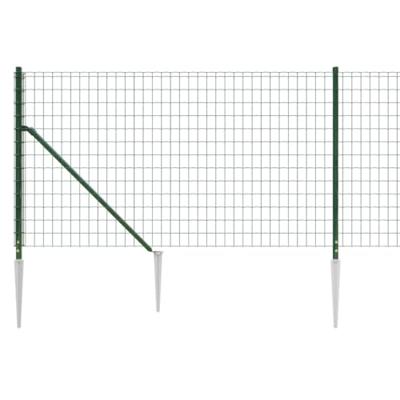 Draadgaashek met grondankers 0,8x10 m groen - thumbnail