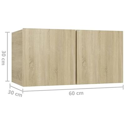 Tv-hangmeubelen 3 st 60x30x30 cm sonoma eikenkleurig Tv-hangmeubelen 3 st 60x30x30 cm sonoma eikenkleurig