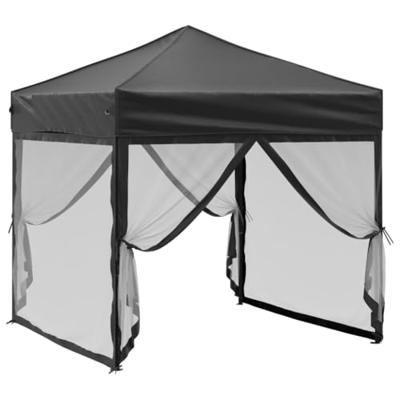 Partytent inklapbaar met zijwanden 2x2 m zwart Partytent inklapbaar met zijwanden 2x2 m zwart
