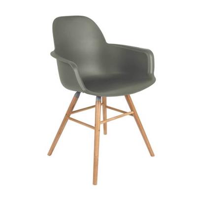 Zuiver Eetkamerstoel 'Albert Kuip' Met armleuning, PP en essen, kleur Groen