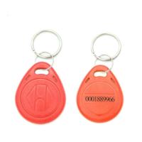 10 stuks 125KHz TK/EM4100 proximity ID kaart Chip Sleutelhanger sleutel ring (rood) - thumbnail