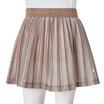 Kinderrokje geplooid met glitters 116 bruin en roze Kinderrokje geplooid met glitters 116 bruin en roze