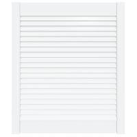 VidaXL Kastdeur met lamellen 69x59,4 cm massief grenenhout wit - thumbnail