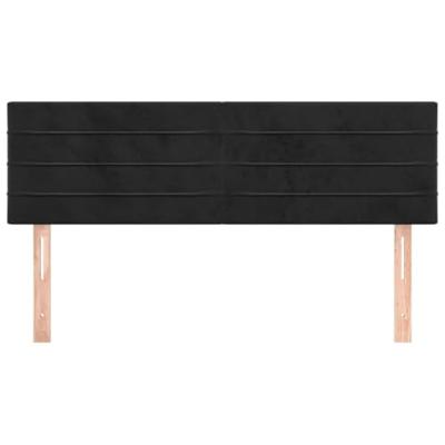 Hoofdborden 2 st 72x5x78/88 cm fluweel zwart