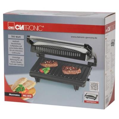 Clatronic MG 3519 Contactgrill Elektrisch Zwart, RVS Clatronic MG 3519 Contactgrill Elektrisch Zwart, RVS