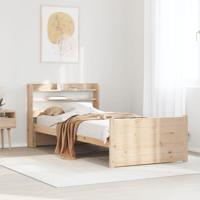 Bedframe met hoofdbord massief grenenhout 90x200 cm - thumbnail