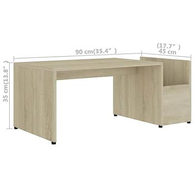 VidaXL Salontafel 90x45x35 cm bewerkt hout sonoma eikenkleurig VidaXL Salontafel 90x45x35 cm bewerkt hout sonoma eikenkleurig