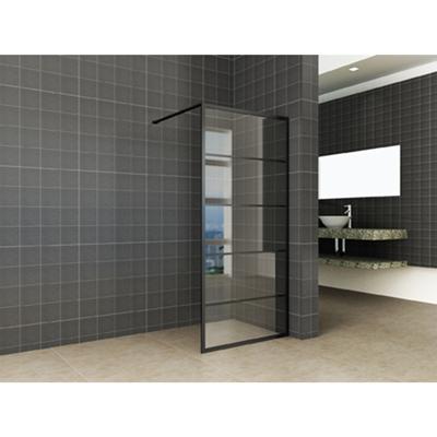 Horizon inloopdouche met raster 1000 x 2000 x 8 mm nano helder glas/mat zwart
