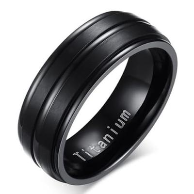 Titanium heren ring Zwart 8mm-19mm