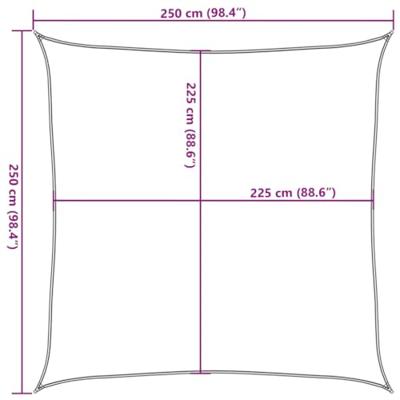 VidaXL Zonnezeil 160 g/m² vierkant 2,5x2,5 m hdpe lichtgrijs