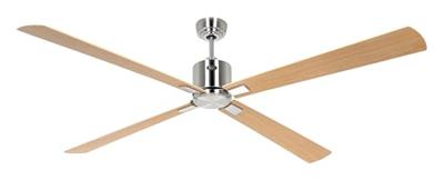 CasaFan ECO NEO III 180-4 BN-AH/BU WiFi Flügel Ahorn/Buche Plafondventilator 28 W (Ø x h) 180 cm x 360 mm Chroom (geborsteld) Met afstandsbediening, Timer, Met