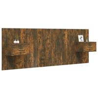 Hoofdbord met kastjes bewerkt hout gerookt eikenkleurig - thumbnail