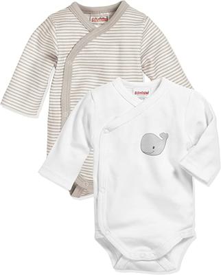 Playshoes Schnizler set 2 overslagrompers lange mouw walvis crème-56