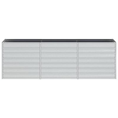 VidaXL Plantenbak verhoogd 240x40x77 cm gegalvaniseerd staal zilver VidaXL Plantenbak verhoogd 240x40x77 cm gegalvaniseerd staal zilver