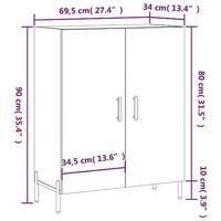 Dressoir 69,5x34x90 cm bewerkt hout grijs sonoma eikenkleurig - thumbnail