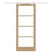 Schuifdeur met hardware set 83x202 cm van massief vurenhout - thumbnail