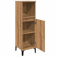 Badkamerkast 30x30x100 cm bewerkt hout artisanaal eikenkleurig - thumbnail