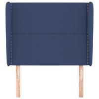 Hoofdbord met randen 103x23x118/128 cm stof blauw - thumbnail