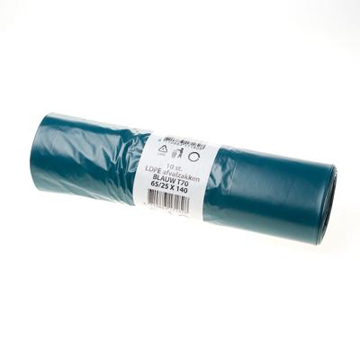 Vuilniszak 65/25x140cm blauw type 70 10 stuks
