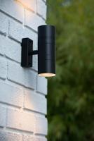 Lucide ARNE-LED - Wandspot / Wandlamp Binnen/Buiten - Ø 6,3 cm - LED - GU10 - 2x5W 2700K - IP44 - Zwart - thumbnail