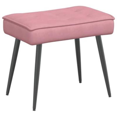 Relaxstoel met voetenbank fluweel roze Relaxstoel met voetenbank fluweel roze