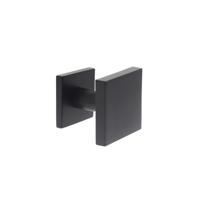 Intersteel voordeurknop vierkant 64x64mm op achterplaat 54x54mm verkropt éénzijdige montage - mat zwart - thumbnail