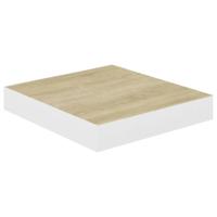 Wandschap zwevend 23x23,5x3,8 cm MDF eikenkleurig en wit - thumbnail