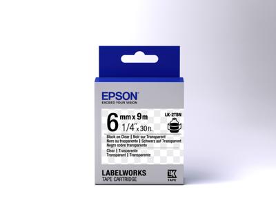 Epson Transparent Tape- LK-2TBN Clear Blk/Clear 6/9 Epson Transparent Tape- LK-2TBN Clear Blk/Clear 6/9