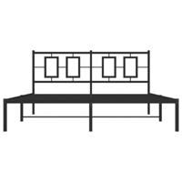 Bedframe met hoofdbord metaal zwart 150x200 cm - thumbnail