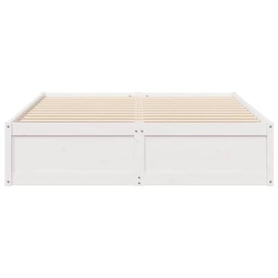 Bedframe zonder matras massief grenenhout wit 150x200 cm