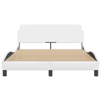 Bedframe met hoofdeind kunstleer zwart 140x190 cm - thumbnail