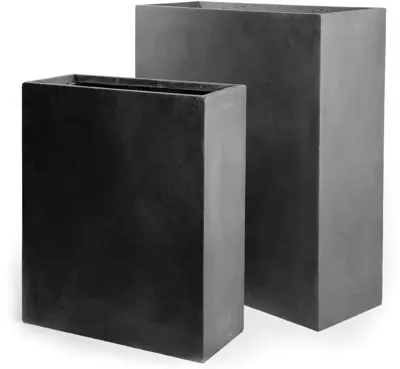 Mcollections Terrasafscheiding Plantenbak - 60 x 22 x 72 cm - Clayfibre - Loodkleur