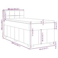 Boxspring met matras stof donkerbruin 80x200 cm - thumbnail