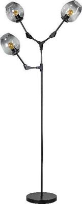 ETH Design vloerlampLime 3-lichts zwart met smoke glas - 05-VL8378-30