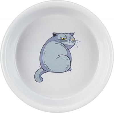 TRIXIE VOERBAK / WATERBAK BOZE KAT GRIJS 13 CM 250 ML TRIXIE VOERBAK / WATERBAK BOZE KAT GRIJS 13 CM 250 ML