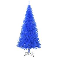 VidaXL Kunstkerstboom met standaard 210 cm pvc blauw - thumbnail