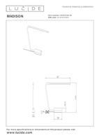 Lucide MADISON - Bureaulamp - LED Dimb. - 1x6,5W 2700K - Zwart - thumbnail