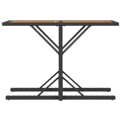 3-delige Bistroset met kussens poly rattan zwart - thumbnail