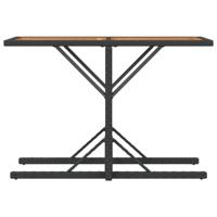 3-delige Bistroset met kussens poly rattan zwart - thumbnail