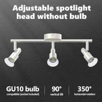 VidaXL Plafondspot met schijnwerpers nikkel 39 x 10,5 x 10,5 cm staal - thumbnail