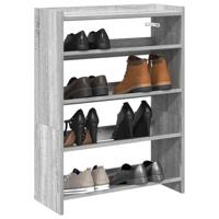 VidaXL Schoenenrek 60x25x81 cm bewerkt hout grijs sonoma eikenkleurig - thumbnail