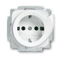 Busch-Jaeger 2CKA002011A2605 Wandcontactdoos met randaarde Inzetstuk Zuiver wit (RAL 9010), Wit 1 stuk(s) - thumbnail