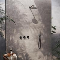 Hotbath Archie Complete Doucheset - inbouw - thermostatisch - 2 stopkranen - geborsteld gunmetal PVD IBS33BGP - thumbnail