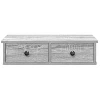 Wandschap met lades 60x25x15 cm bewerkt hout grijs sonoma eiken - thumbnail
