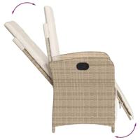 9-delige Tuinset met kussens poly rattan beige - thumbnail