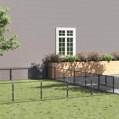 Hondenkennel 42 m² staal zwart