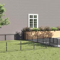 Hondenkennel 42 m² staal zwart - thumbnail